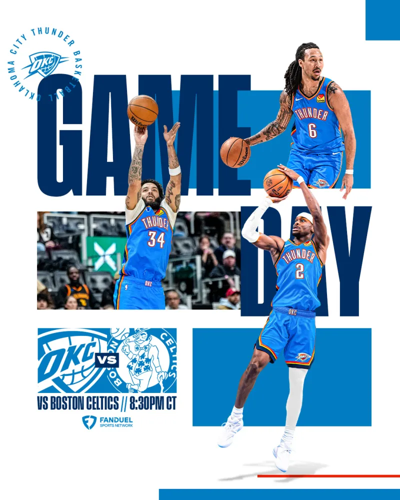 开云-见证历史！雷霆分享明日对阵绿军赛事海报，亚历山大出镜